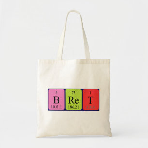 Bret periodieke lijstnaam canvas tas