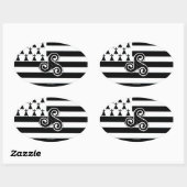 Bretagne Flag (Breton) Ovale Sticker (Vel)