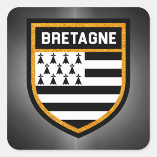 Bretagne Flag Vierkante Sticker