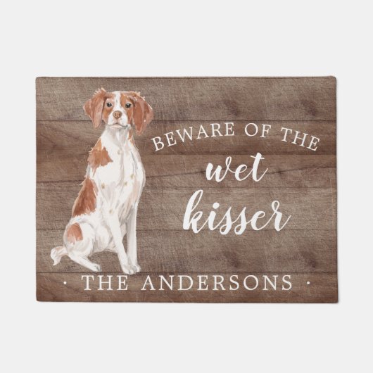 Bretagne Hond Gepersonaliseerde Deurmat (Voorkant)