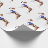 Bretagne kerstfeestdag blauw papier (Hoek)