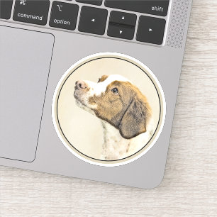 Bretagne schilderen - Kute Original Dog Art Sticker