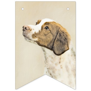 Bretagne schilderen - Kute Original Dog Art Vlaggetjes