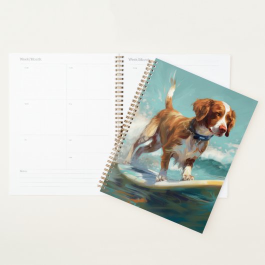 Bretagne Spaniel Beach Surf Peinture (Devant avec enveloppe)