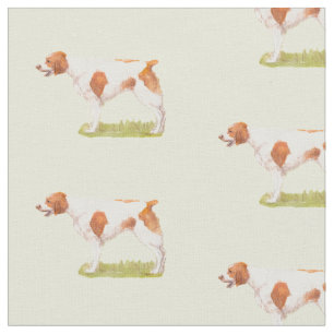 Bretagne Spaniel Dog Art Fabric Stof