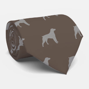 Bretagne Spaniel Hondenras Silhouetten Patroon Stropdas