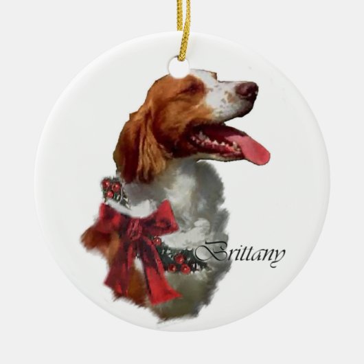 Bretagne Spaniel Kerstcadeaus Ornament (Voorkant)