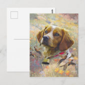 Bretagne Spaniël Kunst, fazant jacht Briefkaart (Voorkant / Achterkant)