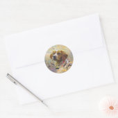 Bretagne Spaniel Kunst, Ronde Sticker (Envelop)