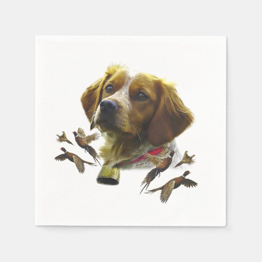 Bretagne Spaniel Kunst, Servet (Voorkant)