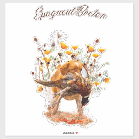 Bretagne Spaniel, Sticker voor jachtkoorts (Vel)