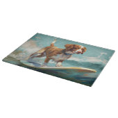 Bretagne Spaniel Strand Surfen Schilderij Snijplank (Hoek)