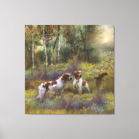 Bretagne Spaniels, Houtpik Jacht, Kunst