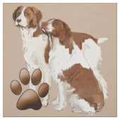 Bretany Spaniel fabric Stof (Swatch)
