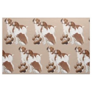 Bretany Spaniel fabric Stof