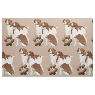 Bretany Spaniel fabric Stof