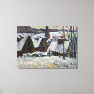 Bretondorp onder sneeuw, 1894 canvas afdruk