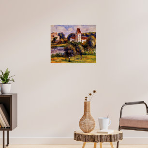 Bretons landschap Kerk en boomgaard Poster