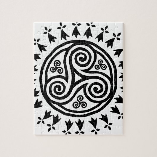 Bretonse triskel en hermijnen legpuzzel (Verticaal)