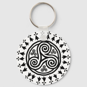 Bretonse triskel en hermijnen sleutelhanger