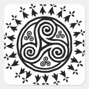 Bretonse triskel en hermijnen vierkante sticker
