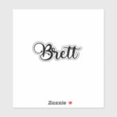 Brett Naam - Handgeschreven kalligrafie Sticker (Vel)