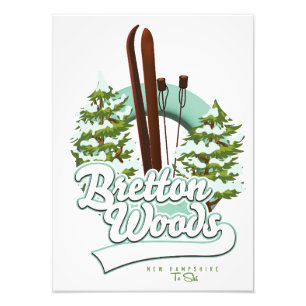 Bretton Bossen New Hampshire ski logo Foto Afdruk