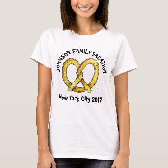 Bretzel personnalisé New York NYC de vacances de T-shirt