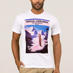 Breuil-Cervinia, Valle d'Aosta, Italië, skiposter T-shirt