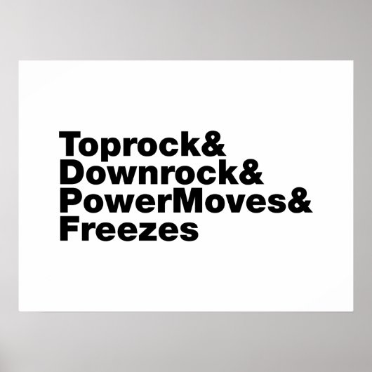 Breukbewegingen (Breakdansen) Poster (Voorkant)