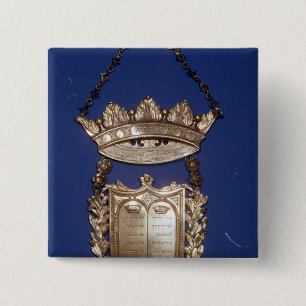 Breukbord of schild voor torah Scroll Vierkante Button 5,1 Cm