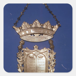 Breukbord of schild voor torah Scroll Vierkante Sticker