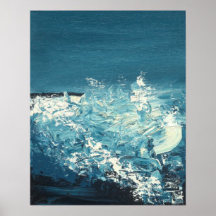 Breuken - Blauw Abstract landschap Poster