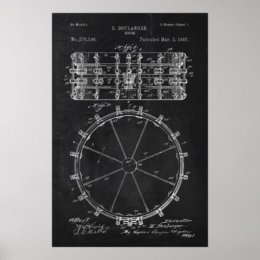 Brevet à tambour de tableau à roulettes (Devant)