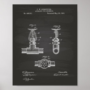 Brevet Automatique Fire Sprinkler 1893 - Tableau d