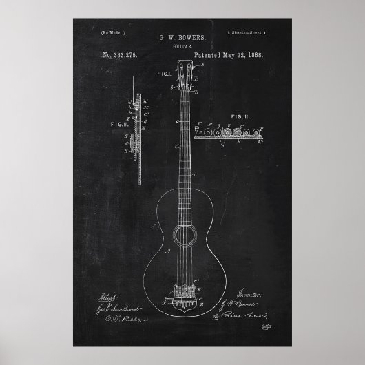 Brevet de guitare de tableau noir (Devant)