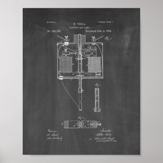 Brevet de lampes à arc électrique - tableau de bor (Devant)