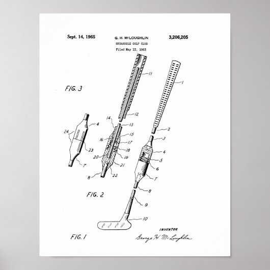 BREVET DU CLUB DE GOLF FOLDING - Affiche (Devant)