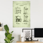 Brevet - Piano Droit - Affiche (Bureau à domicile)