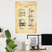 Brevet - Piano droit - Poster (Bureau à domicile)