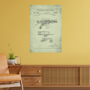 Brevet US - Poster de fusil automatique Colt