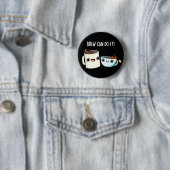 Brew kan het doen Grappige Koffie Thee Pun Dark BG Ronde Button 5,7 Cm (In situ)