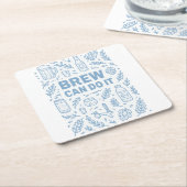 Brew kan het vierkante kartonnen onderzetter (Schuin)