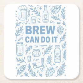 Brew kan het vierkante kartonnen onderzetter