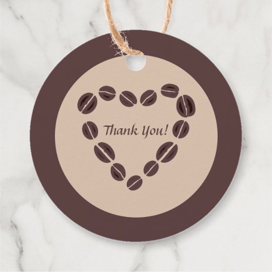 Brew Love Coffee Bean Heart Bedankjes Labels (Achterkant)