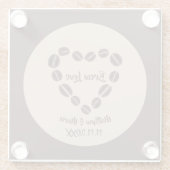 Brew Love Coffee Bean Heart Glazen Onderzetter (Achterkant)
