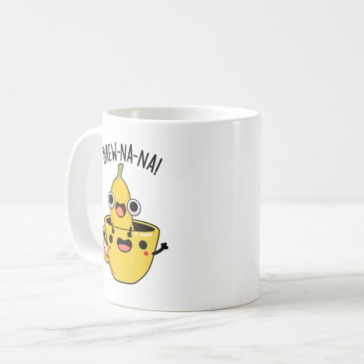 Brew-nana Funny Banana Pun Koffiemok (Voorkant links)