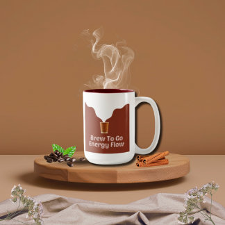 Brew To Go Energy Flow Steamy Illustratie Koffiemok