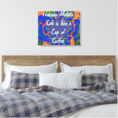 Brew Up Adventure: Life's Coffee, Acacia Tree Canvas Afdruk (Insitu (Slaapkamer))