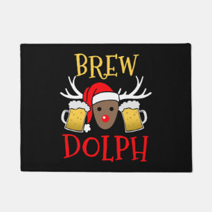 Brewdolph - Funny Reindeer Beer kerstcadeautje Deurmat